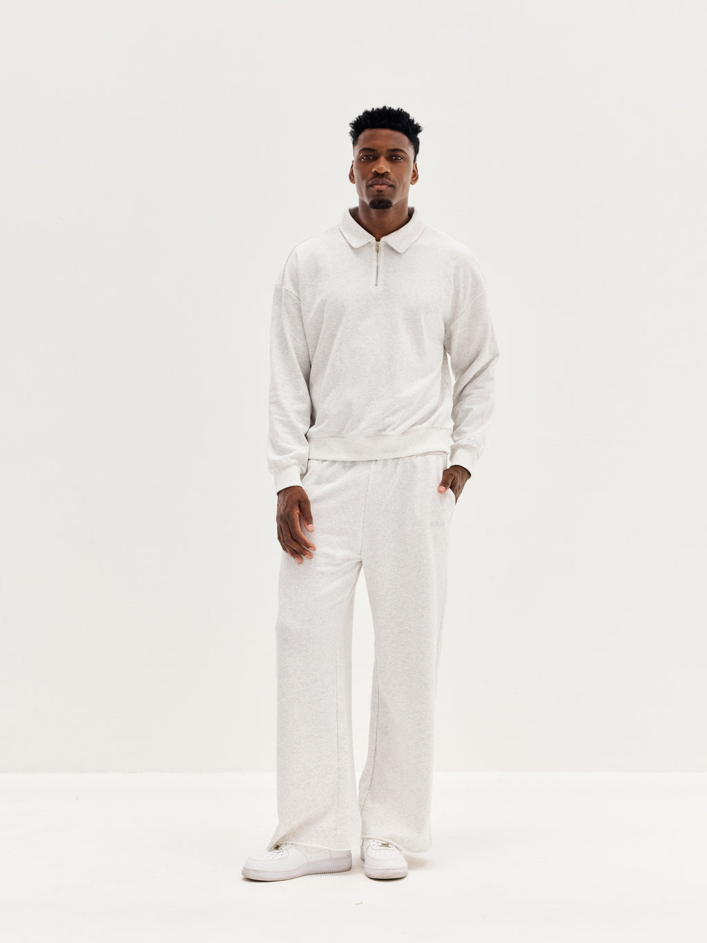 Unisex Wide Leg Pants - Light Grey