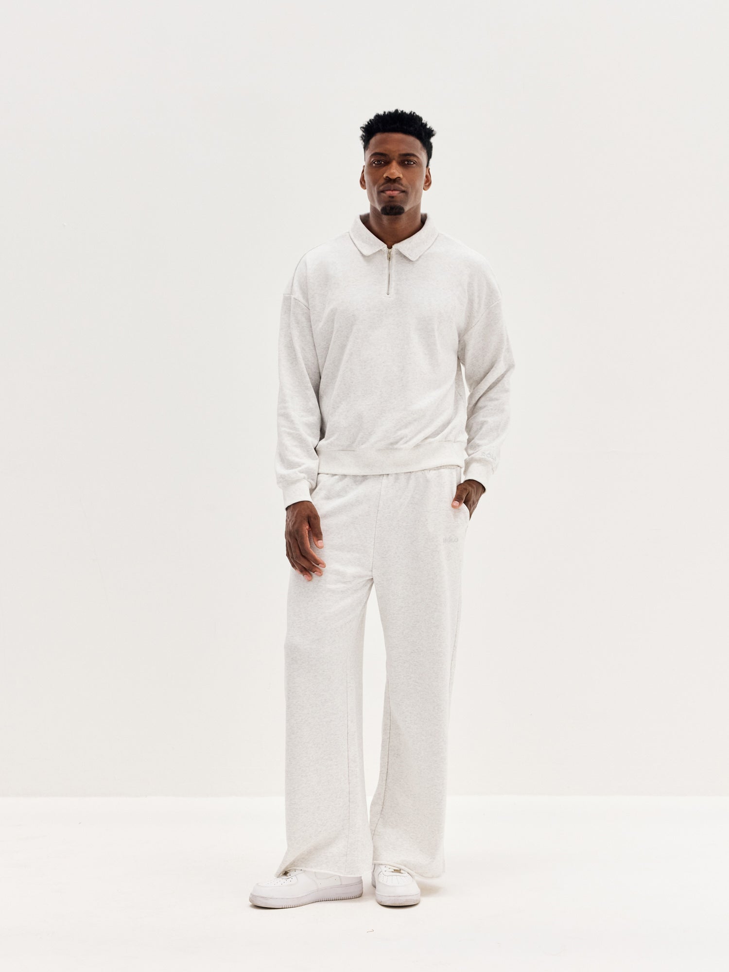 Unisex Wide Leg Pants - Light Grey