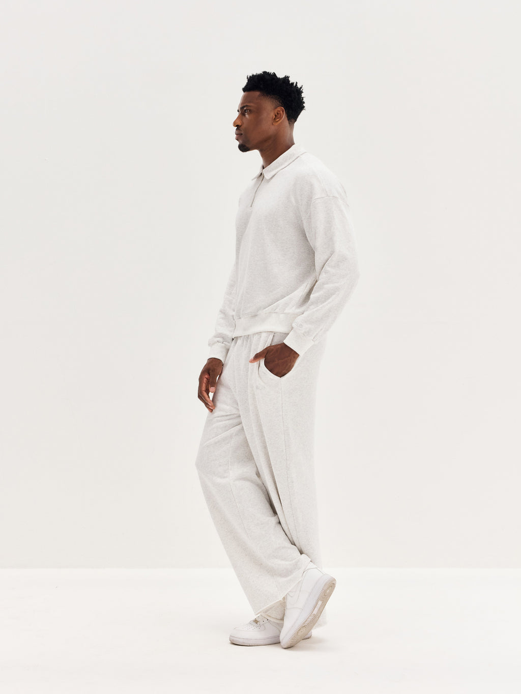 Men's Polo Long Sleeve - Grey
