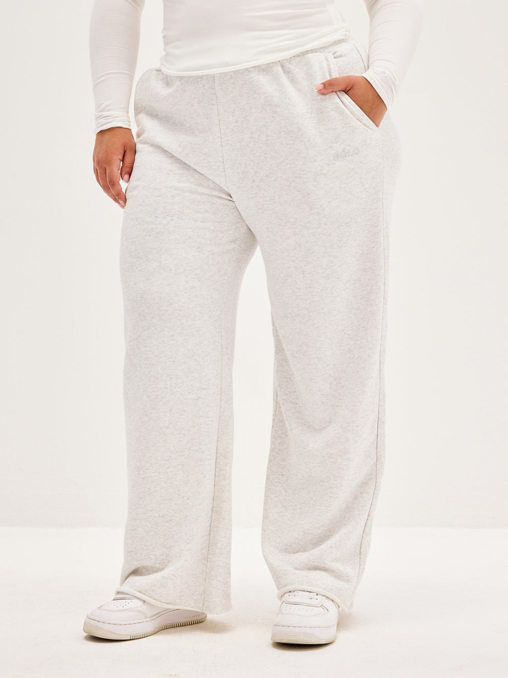 Unisex Wide Leg Pants - Light Grey