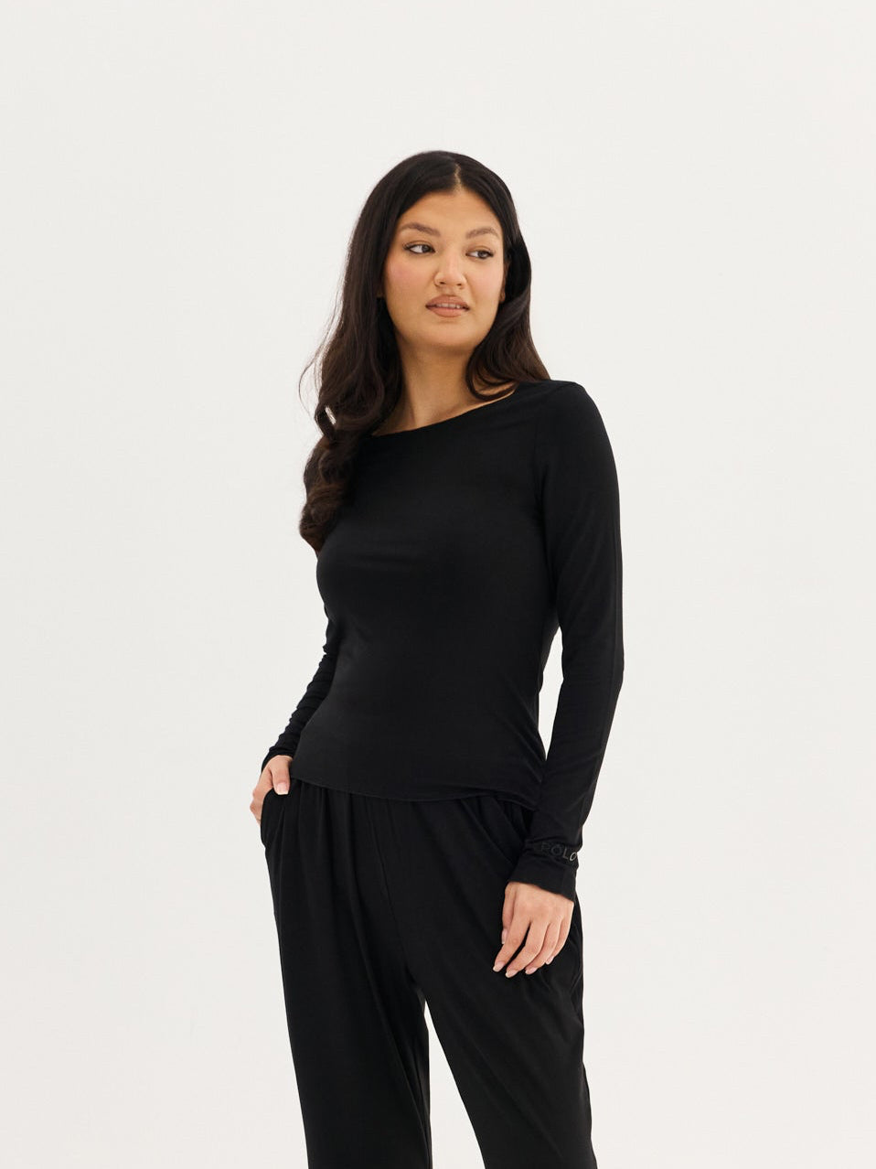 Women's Soft Boatneck Long Sleeve - Black – RÓLO
