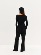 Women's Soft Boatneck Long Sleeve - Black