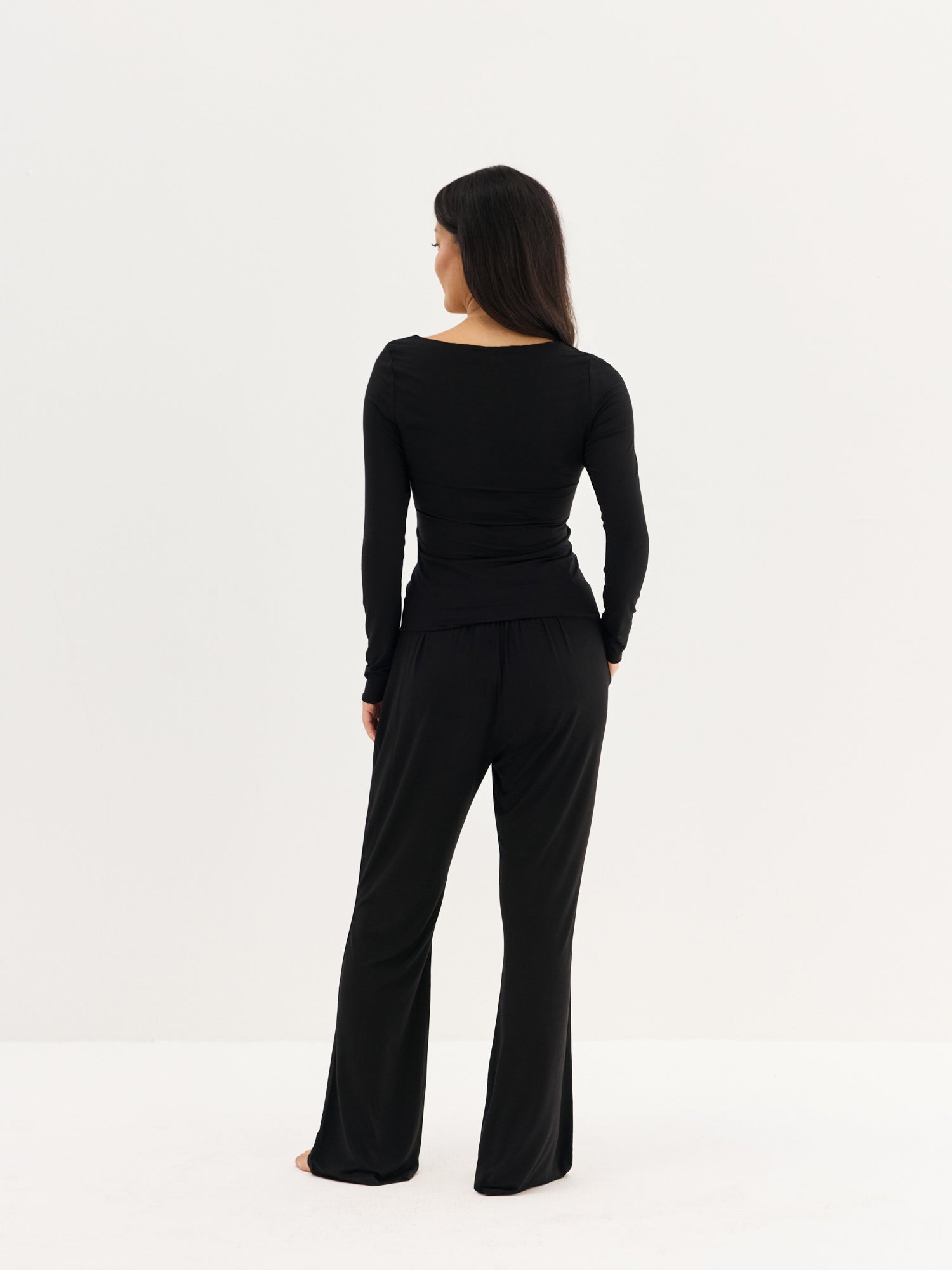 Women's Soft Boatneck Long Sleeve - Black