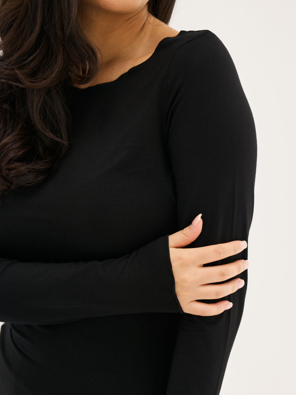 Women's Soft Boatneck Long Sleeve - Black