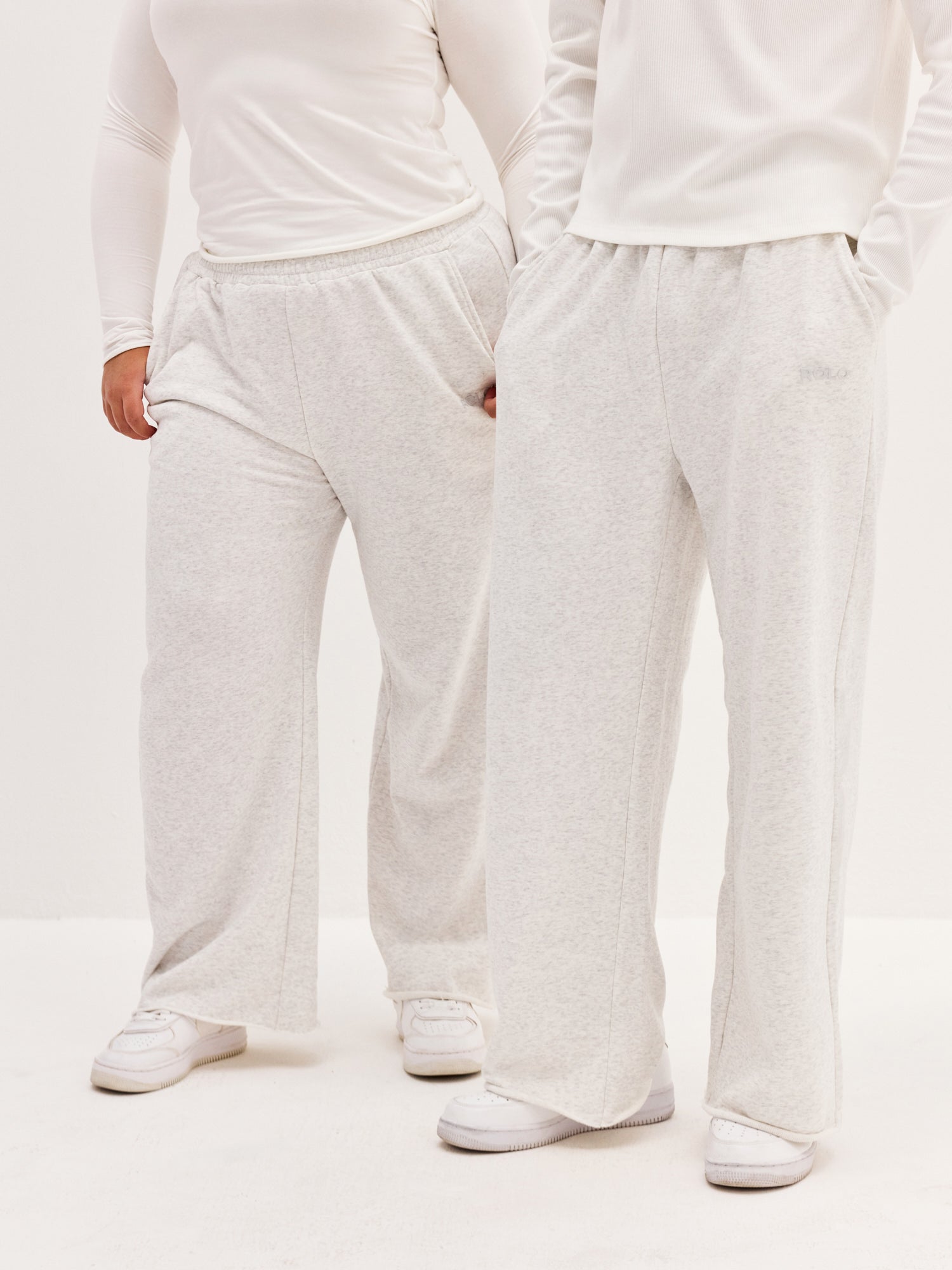 Unisex Wide Leg Pants - Light Grey