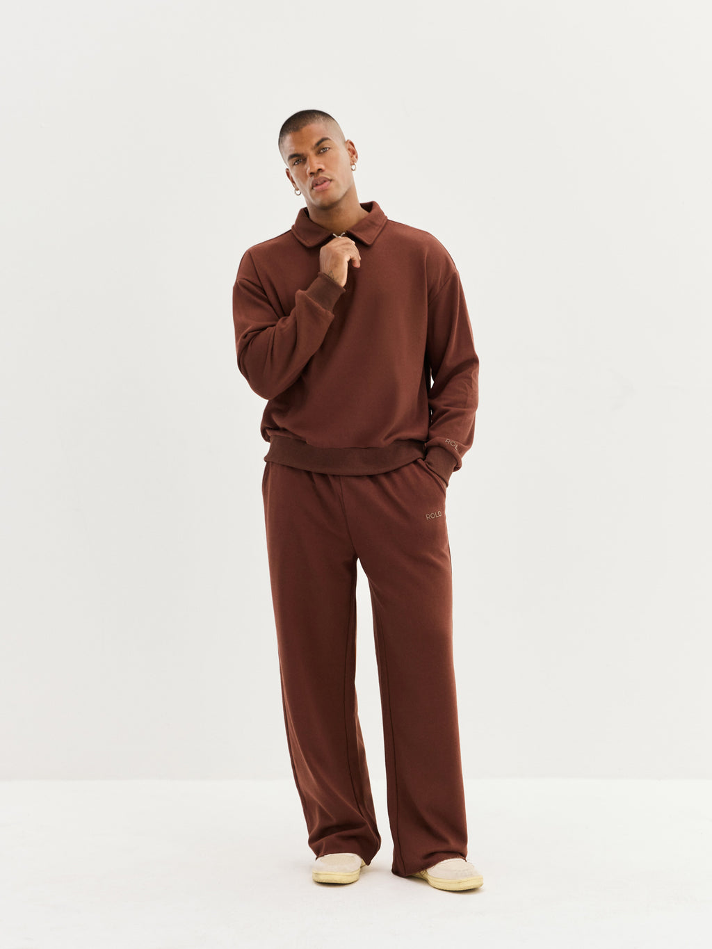 Men's Polo Long Sleeve - Brown