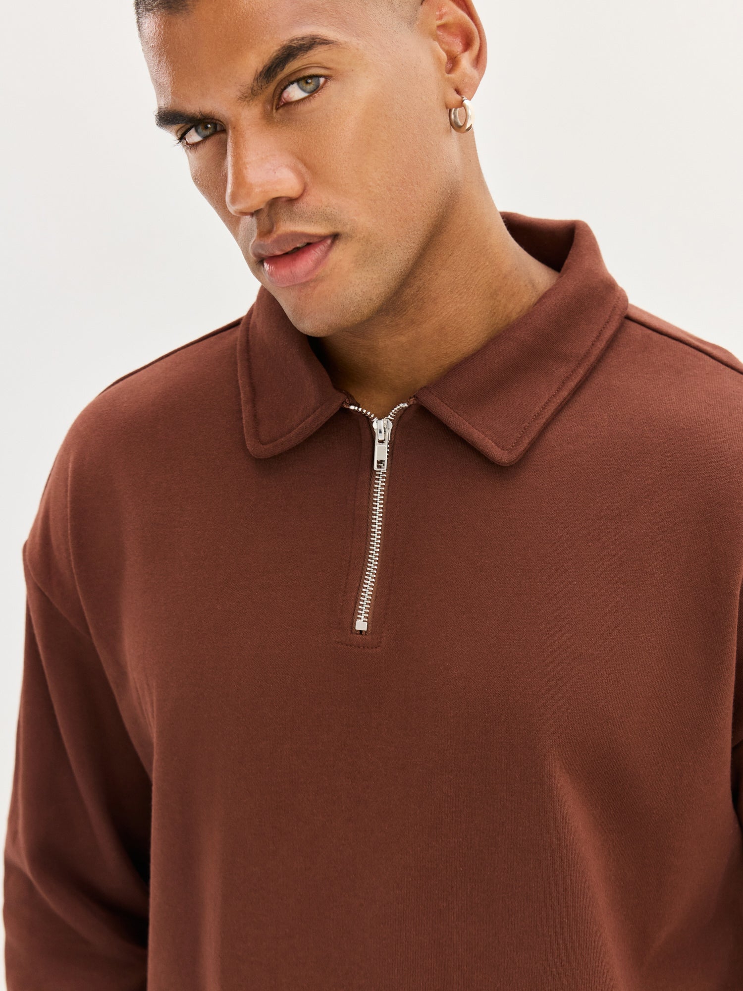Men's Polo Long Sleeve - Brown