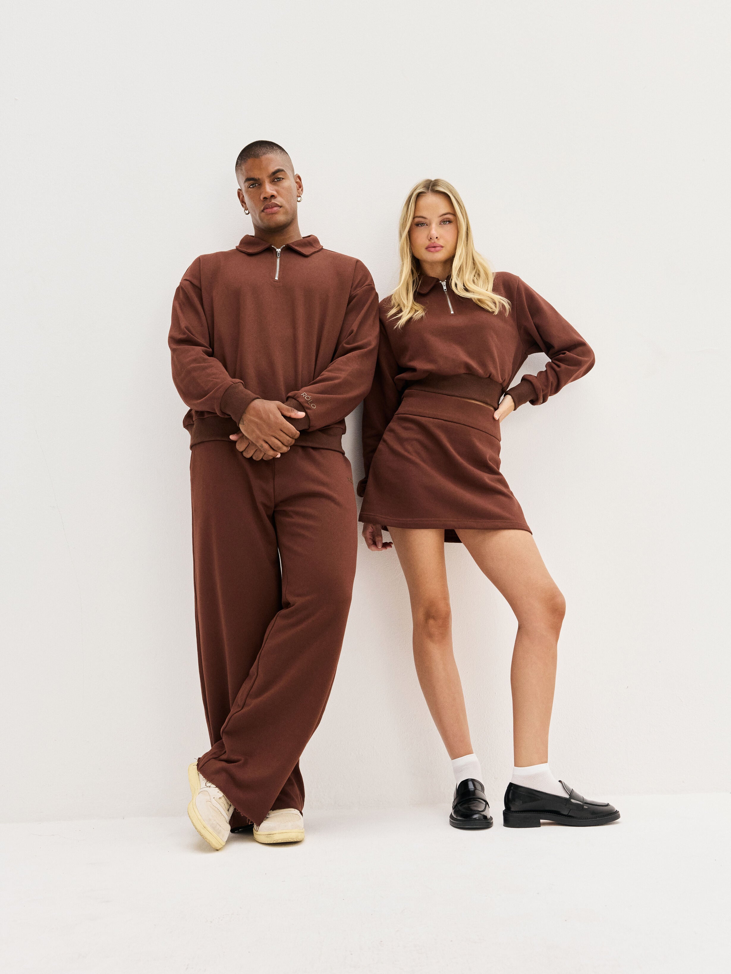 Unisex Wide Leg Pants - Brown