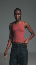 Women’s Ribbed Tank Top - Brick