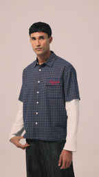 Short Sleeve Button-Up Shirt - Navy