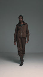 Women's Cropped Track Jacket - Brown