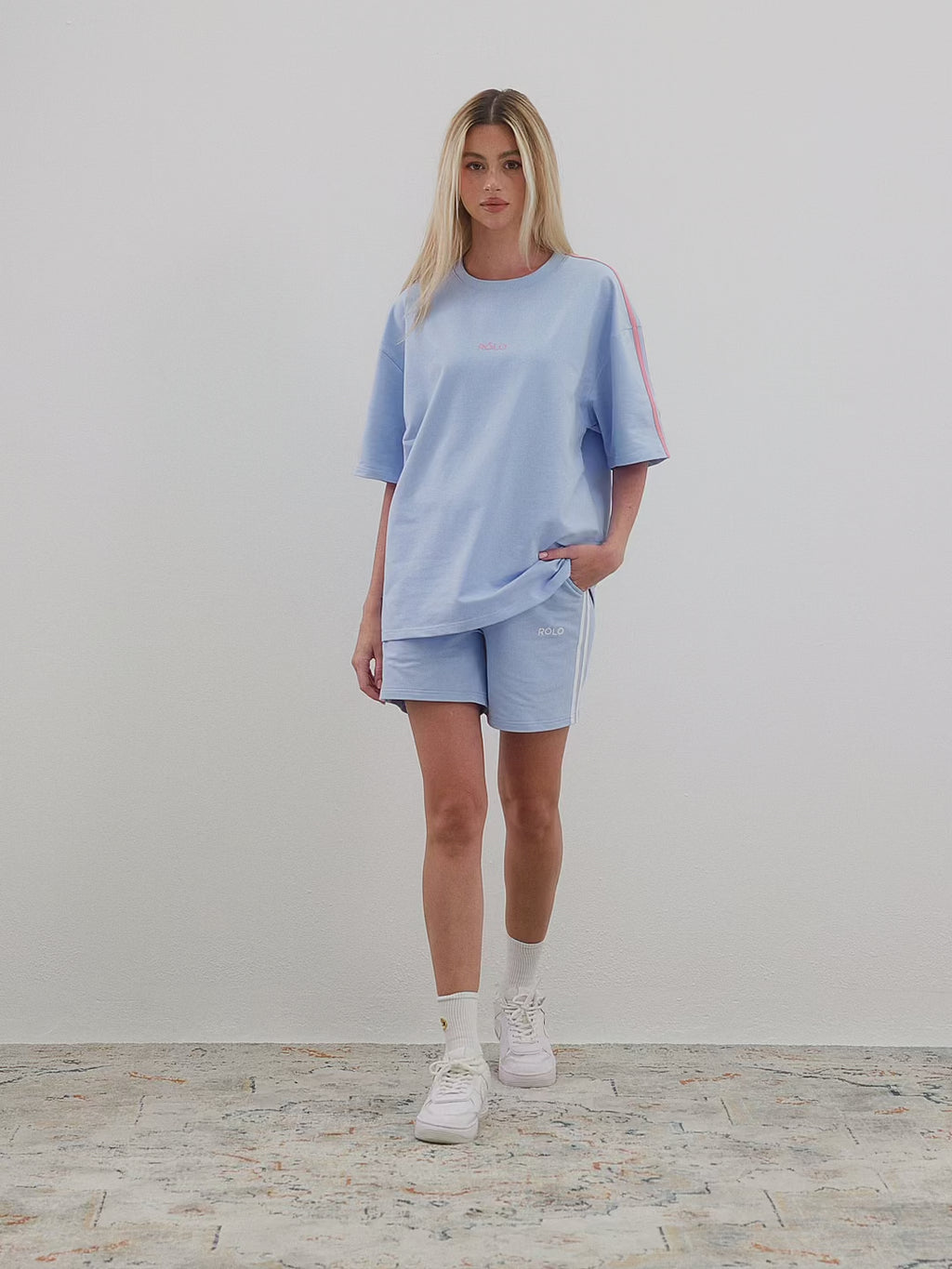 Oversized Crewneck Tee - Steel Blue