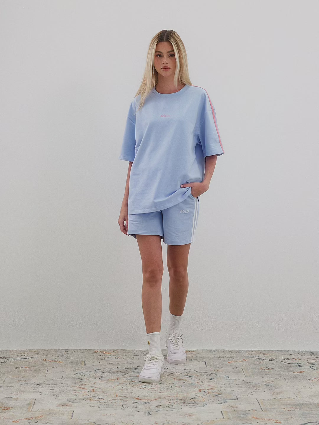 Oversized Crewneck Tee - Steel Blue