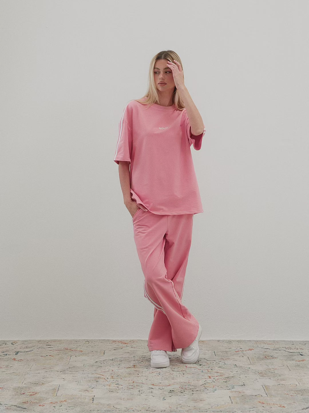 Oversized Crewneck Tee - Rose Pink