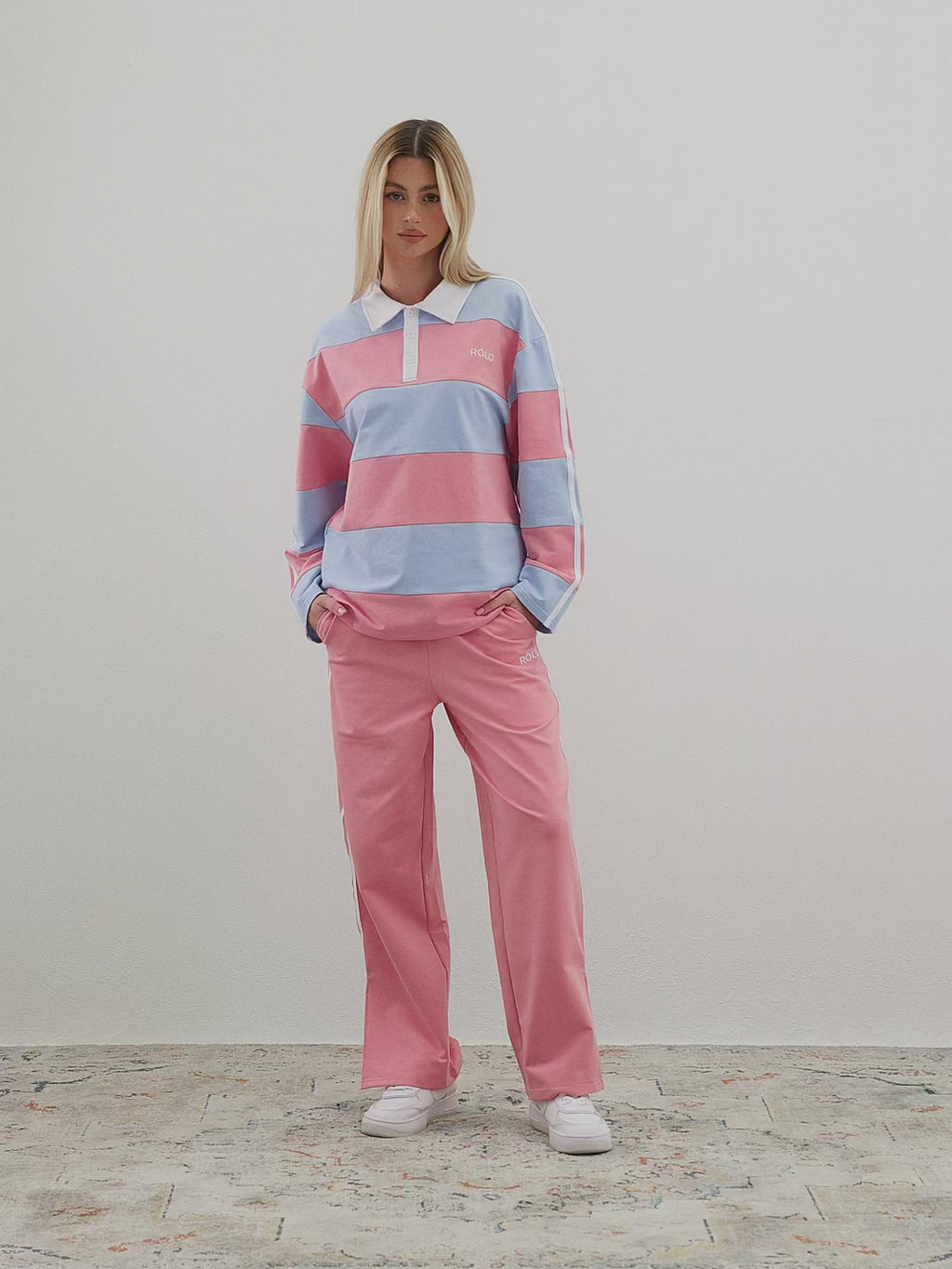 Relaxed Track Pants - Dusty Pink