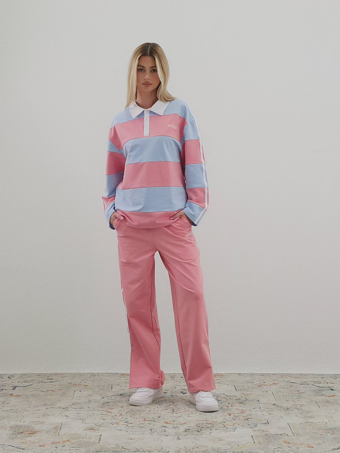 Relaxed Track Pants - Dusty Pink